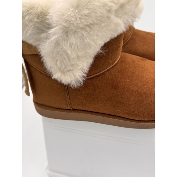 Y2K Juicy Couture King Chestnut Brown Fur Boots Women's Size 8 Ankle Booties - Picture 6 of 9